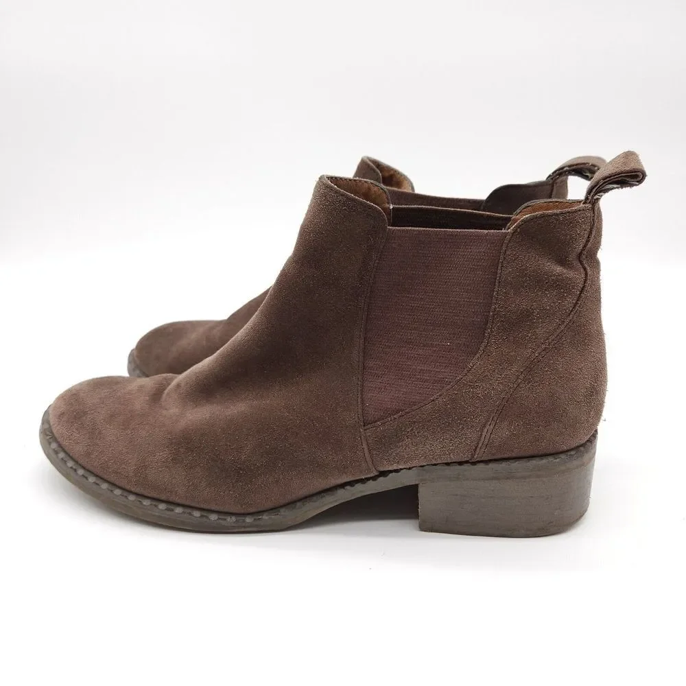 Kenneth Cole (Womens 10 M) Gentle Souls Suede Chelsea Ankle Pull On Boots Brown‎